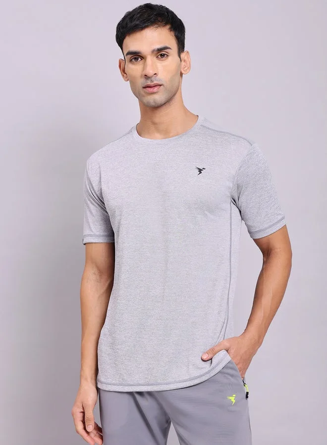 تكنوسبورت تيشيرت ميلانج بأكمام قصيرة وقصة ضيقة